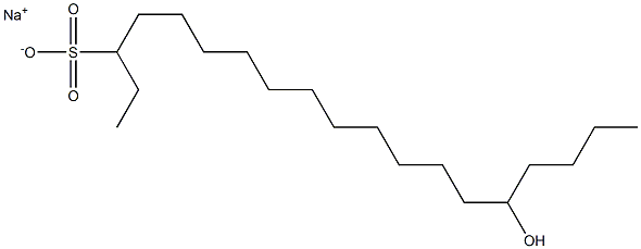 15-Hydroxynonadecane-3-sulfonic acid sodium salt Structure