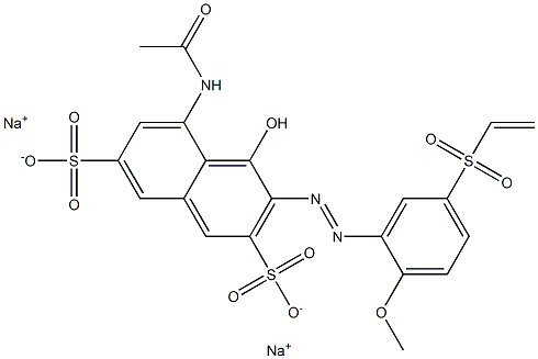 5-Acetylamino-4-hydroxy-3-[2-methoxy-5-(vinylsulfonyl)phenylazo]-2,7-naphthalenedisulfonic acid disodium salt,,结构式