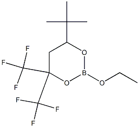 2-Ethoxy-4,4-bis(trifluoromethyl)-6-(1,1-dimethylethyl)-1,3,2-dioxaborinane,,结构式