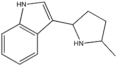 3-(5-Methyl-2-pyrrolidinyl)-1H-indole,,结构式