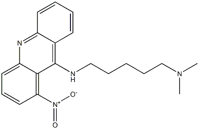9-(5-ジメチルアミノペンチルアミノ)-1-ニトロアクリジン 化学構造式