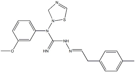 Dihydro-N-[(imino)[2-[2-(4-methylphenyl)ethylidene]hydrazino]methyl]-N-(3-methoxyphenyl)-1,2,4-thiadiazol-2(3H)-amine,,结构式