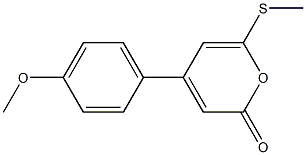 4-(4-メトキシフェニル)-6-(メチルチオ)-2-ピロン 化学構造式