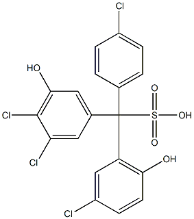 (4-Chlorophenyl)(3-chloro-6-hydroxyphenyl)(3,4-dichloro-5-hydroxyphenyl)methanesulfonic acid 结构式