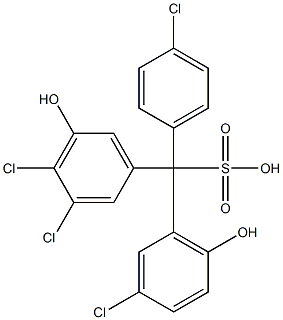 (4-Chlorophenyl)(3-chloro-6-hydroxyphenyl)(3,4-dichloro-5-hydroxyphenyl)methanesulfonic acid Structure