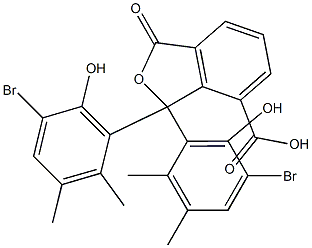 1,1-Bis(5-bromo-6-hydroxy-2,3-dimethylphenyl)-1,3-dihydro-3-oxoisobenzofuran-7-carboxylic acid,,结构式