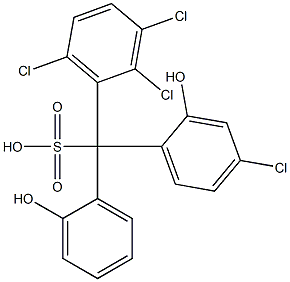 (4-クロロ-2-ヒドロキシフェニル)(2,3,6-トリクロロフェニル)(2-ヒドロキシフェニル)メタンスルホン酸 化学構造式