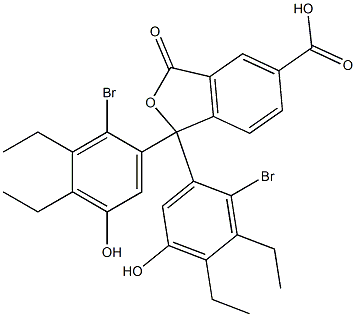 1,1-Bis(2-bromo-3,4-diethyl-5-hydroxyphenyl)-1,3-dihydro-3-oxoisobenzofuran-5-carboxylic acid,,结构式
