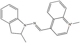 4-[[[(2,3-Dihydro-2-methyl-1H-indol)-1-yl]imino]methyl]-1-methylquinolinium,,结构式