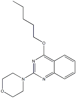 4-ペンチルオキシ-2-モルホリノキナゾリン 化学構造式
