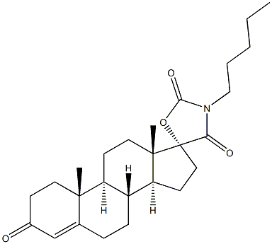 (17R)-3'-Pentylspiro[androst-4-ene-17,5'-oxazolidine]-2',3,4'-trione Struktur