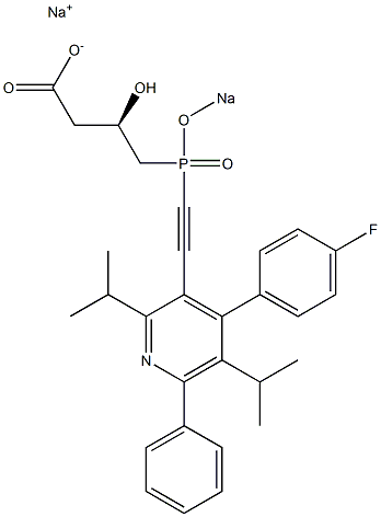 (3R)-4-[[[4-(4-Fluorophenyl)-2,5-diisopropyl-6-phenyl-3-pyridinyl]ethynyl]sodiooxyphosphinyl]-3-hydroxybutyric acid sodium salt Structure