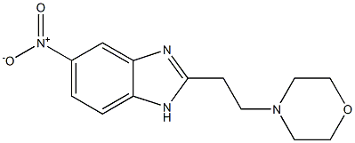 2-(2-モルホリノエチル)-5-ニトロ-1H-ベンゾイミダゾール 化学構造式
