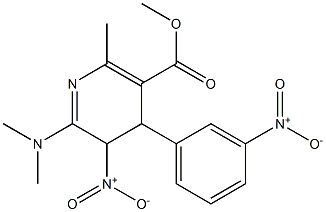 4,5-Dihydro-2-methyl-4-(3-nitrophenyl)-6-[dimethylamino]-5-nitronicotinic acid methyl ester Struktur