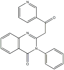3-(フェニル)-2-(3-ピリジニルカルボニルメチル)キナゾリン-4(3H)-オン 化学構造式