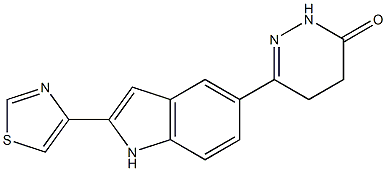 6-[2-(4-Thiazolyl)-1H-indol-5-yl]-4,5-dihydropyridazin-3(2H)-one,,结构式