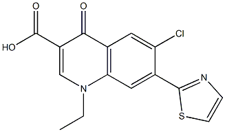 1,4-Dihydro-1-ethyl-4-oxo-6-chloro-7-(thiazol-2-yl)quinoline-3-carboxylic acid|