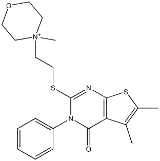 4-Methyl-4-[2-[[[5,6-dimethyl-3-phenyl-3,4-dihydro-4-oxothieno[2,3-d]pyrimidin]-2-yl]thio]ethyl]morpholin-4-ium