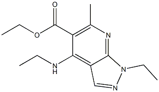 1-Ethyl-4-(ethylamino)-6-methyl-1H-pyrazolo[3,4-b]pyridine-5-carboxylic acid ethyl ester Structure