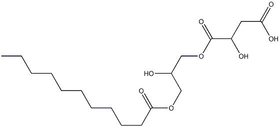 2-ヒドロキシブタン二酸水素1-[2-ヒドロキシ-3-(ウンデカノイルオキシ)プロピル] 化学構造式