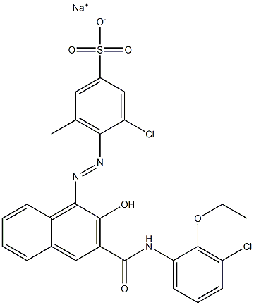 3-Chloro-5-methyl-4-[[3-[[(3-chloro-2-ethoxyphenyl)amino]carbonyl]-2-hydroxy-1-naphtyl]azo]benzenesulfonic acid sodium salt|