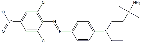 1-[2-[4-(2,6-Dichloro-4-nitrophenylazo)phenyl(ethyl)amino]ethyl]-1,1-dimethylhydrazinium 结构式