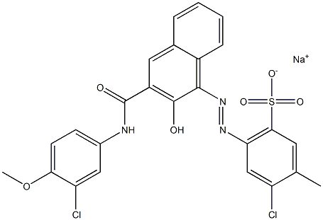 4-Chloro-3-methyl-6-[[3-[[(3-chloro-4-methoxyphenyl)amino]carbonyl]-2-hydroxy-1-naphtyl]azo]benzenesulfonic acid sodium salt Structure