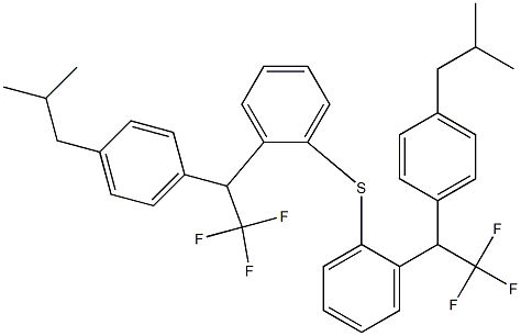 [1-(4-イソブチルフェニル)-2,2,2-トリフルオロエチル]フェニルスルフィド 化学構造式