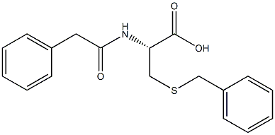 3-(Benzylthio)-N-(phenylacetyl)-L-alanine,,结构式