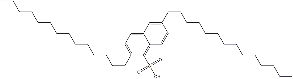 2,6-ジテトラデシル-1-ナフタレンスルホン酸 化学構造式