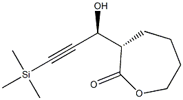 (S)-3-[(S)-3-(トリメチルシリル)-1-ヒドロキシ-2-プロピニル]-4,5,6,7-テトラヒドロオキセピン-2(3H)-オン 化学構造式