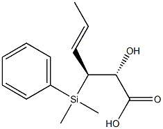 (2R,3S,4E)-2-Hydroxy-3-[dimethyl(phenyl)silyl]-4-hexenoic acid Struktur