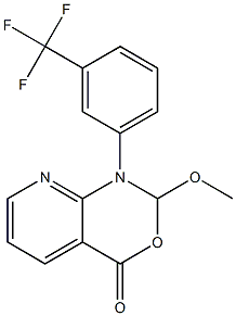 1-[3-(Trifluoromethyl)phenyl]-1,2-dihydro-2-methoxy-4H-pyrido[2,3-d][1,3]oxazin-4-one 结构式
