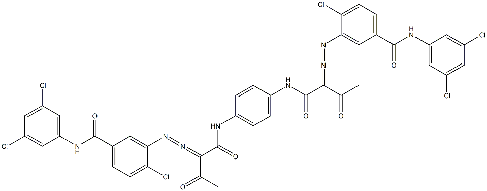 3,3'-[1,4-Phenylenebis[iminocarbonyl(acetylmethylene)azo]]bis[N-(3,5-dichlorophenyl)-4-chlorobenzamide] 结构式