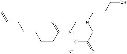 N-(3-ヒドロキシプロピル)-N-(7-オクテノイルアミノメチル)グリシンカリウム 化学構造式