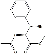 (2R*,3S*)-2-Acetoxy-3-bromo-3-phenylpropanoic acid methyl ester 结构式