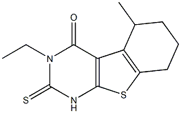 1,2,5,6,7,8-ヘキサヒドロ-3-エチル-5-メチル-2-チオキソ[1]ベンゾチエノ[2,3-d]ピリミジン-4(3H)-オン 化学構造式