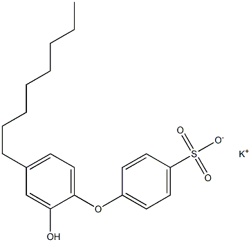 2'-ヒドロキシ-4'-オクチル[オキシビスベンゼン]-4-スルホン酸カリウム 化学構造式