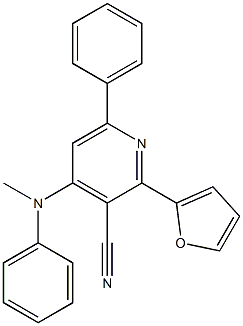 2-(2-Furanyl)-4-(methylphenylamino)-6-phenylpyridine-3-carbonitrile,,结构式