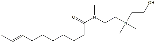 2-[N-(8-デセノイル)-N-メチルアミノ]-N-(2-ヒドロキシエチル)-N,N-ジメチルエタンアミニウム 化学構造式