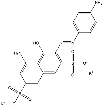 5-Amino-3-(p-aminophenylazo)-4-hydroxy-2,7-naphthalenedisulfonic acid dipotassium salt Structure