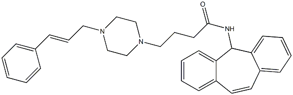 4-[4-(3-フェニル-2-プロペニル)-1-ピペラジニル]-N-(5H-ジベンゾ[a,d]シクロヘプテン-5-イル)ブチルアミド 化学構造式