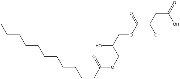 2-Hydroxybutanedioic acid hydrogen 1-[2-hydroxy-3-(dodecanoyloxy)propyl] ester,,结构式