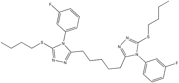 5,5'-(1,5-Pentanediyl)bis[4-(3-fluorophenyl)-3-butylthio-4H-1,2,4-triazole],,结构式