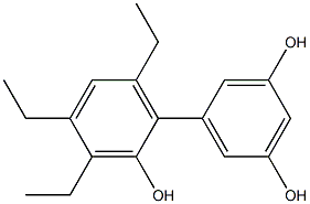 3',4',6'-Triethyl-1,1'-biphenyl-2',3,5-triol 结构式