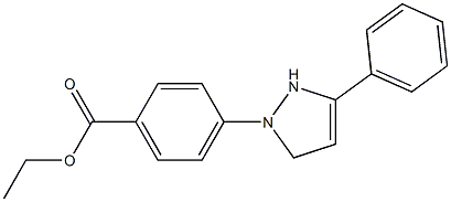 4-(3-フェニル-3-ピラゾリン-1-イル)安息香酸エチル 化学構造式