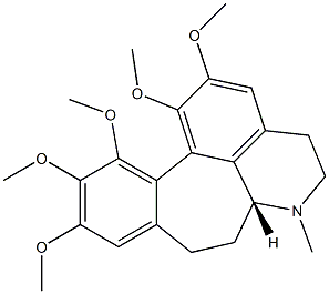 (6aR)-4,5,6,6a,7,8-Hexahydro-1,2,10,11,12-pentamethoxy-6-methylbenzo[6,7]cyclohept[1,2,3-ij]isoquinoline 结构式