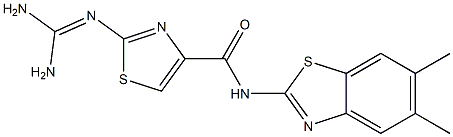 2-(Diaminomethyleneamino)-N-(5,6-dimethyl-2-benzothiazolyl)thiazole-4-carboxamide,,结构式