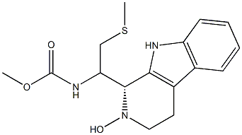 (1R)-1,2,3,4-テトラヒドロ-1β-[(R)-1-[(メトキシカルボニル)アミノ]-2-[メチルチオ]エチル]-β-カルボリン-2-オール 化学構造式