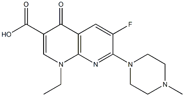 1-Ethyl-4-oxo-6-fluoro-7-(4-methylpiperazin-1-yl)-1,4-dihydro-1,8-naphthyridine-3-carboxylic acid,,结构式